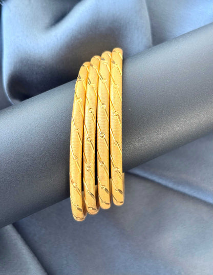 Light Weight Matt Pipe Bangles Size 2.6