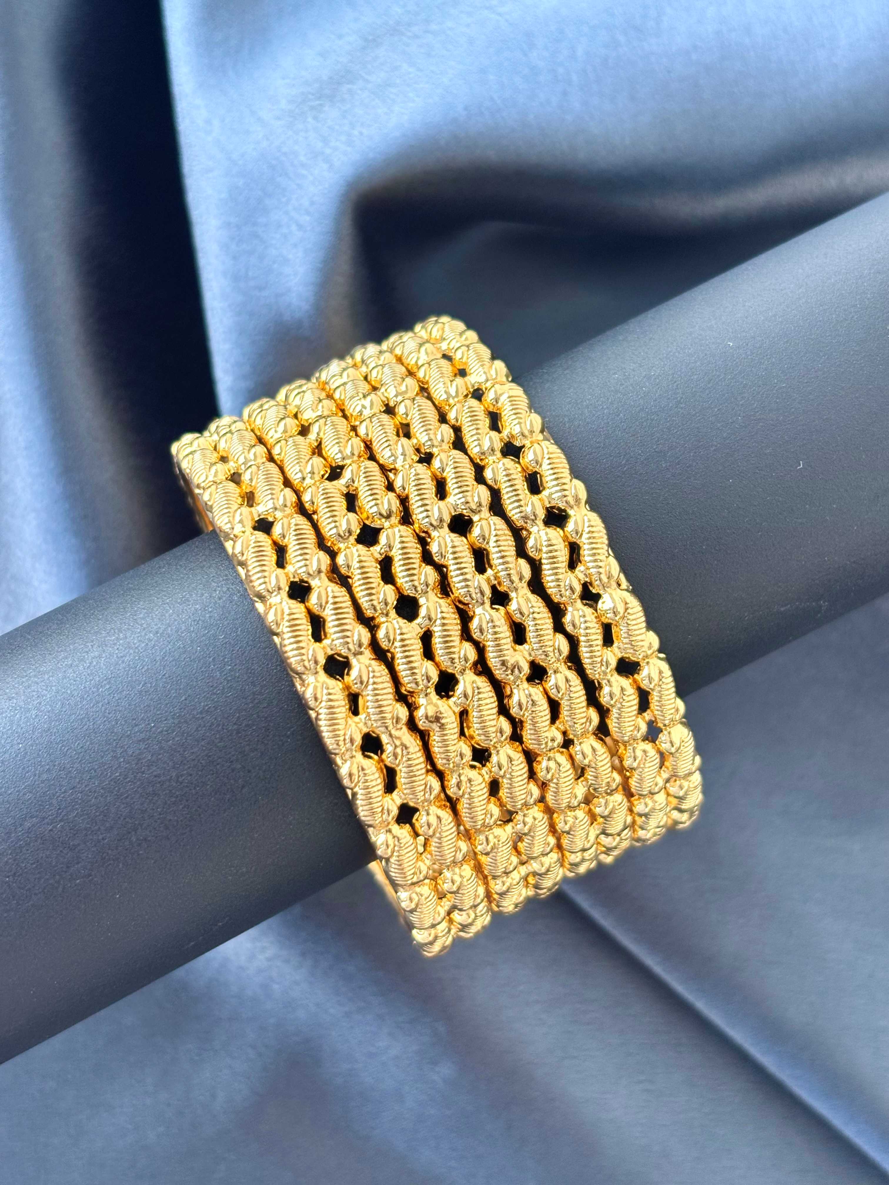 Braided Gold-Plated Bangles Size 2.6