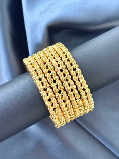 Braided Gold-Plated Bangles Size 2.6