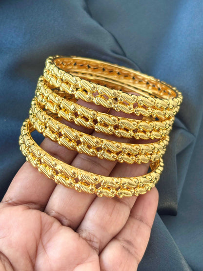 Braided Gold-Plated Bangles Size 2.8