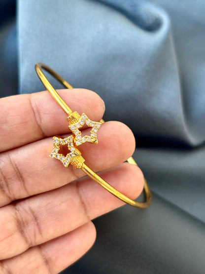 Gold-Plated White Stone Star Cuff