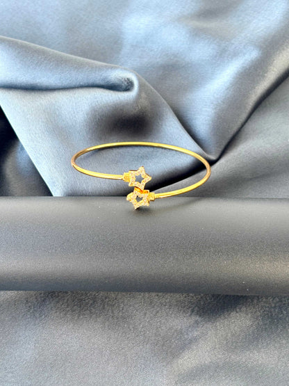 Gold-Plated White Stone Star Cuff