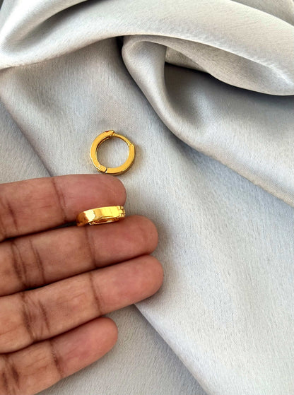Classic Polished Gold-Plated Huggies