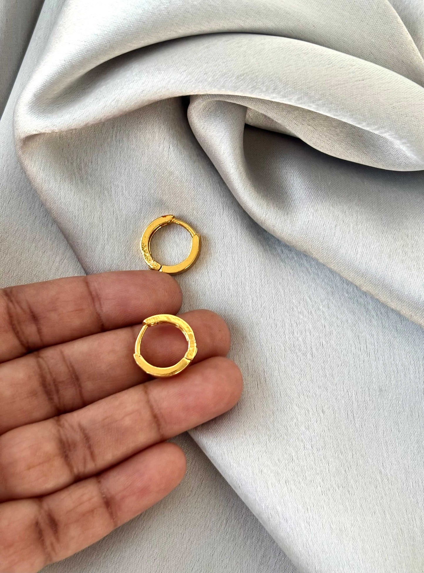 Classic Polished Gold-Plated Huggies