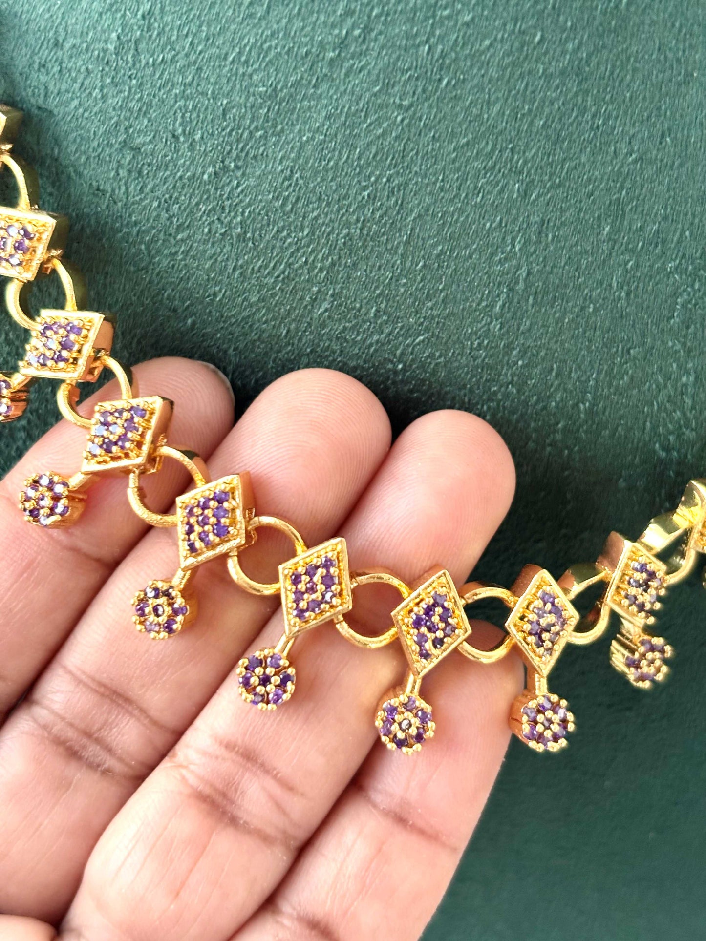 Lavender Stone Gold-Plated Necklace
