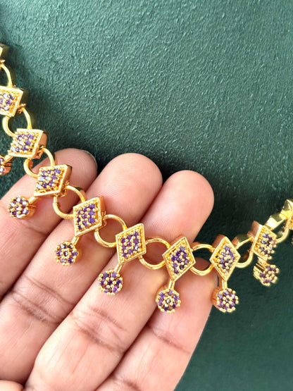Lavender Stone Gold-Plated Necklace