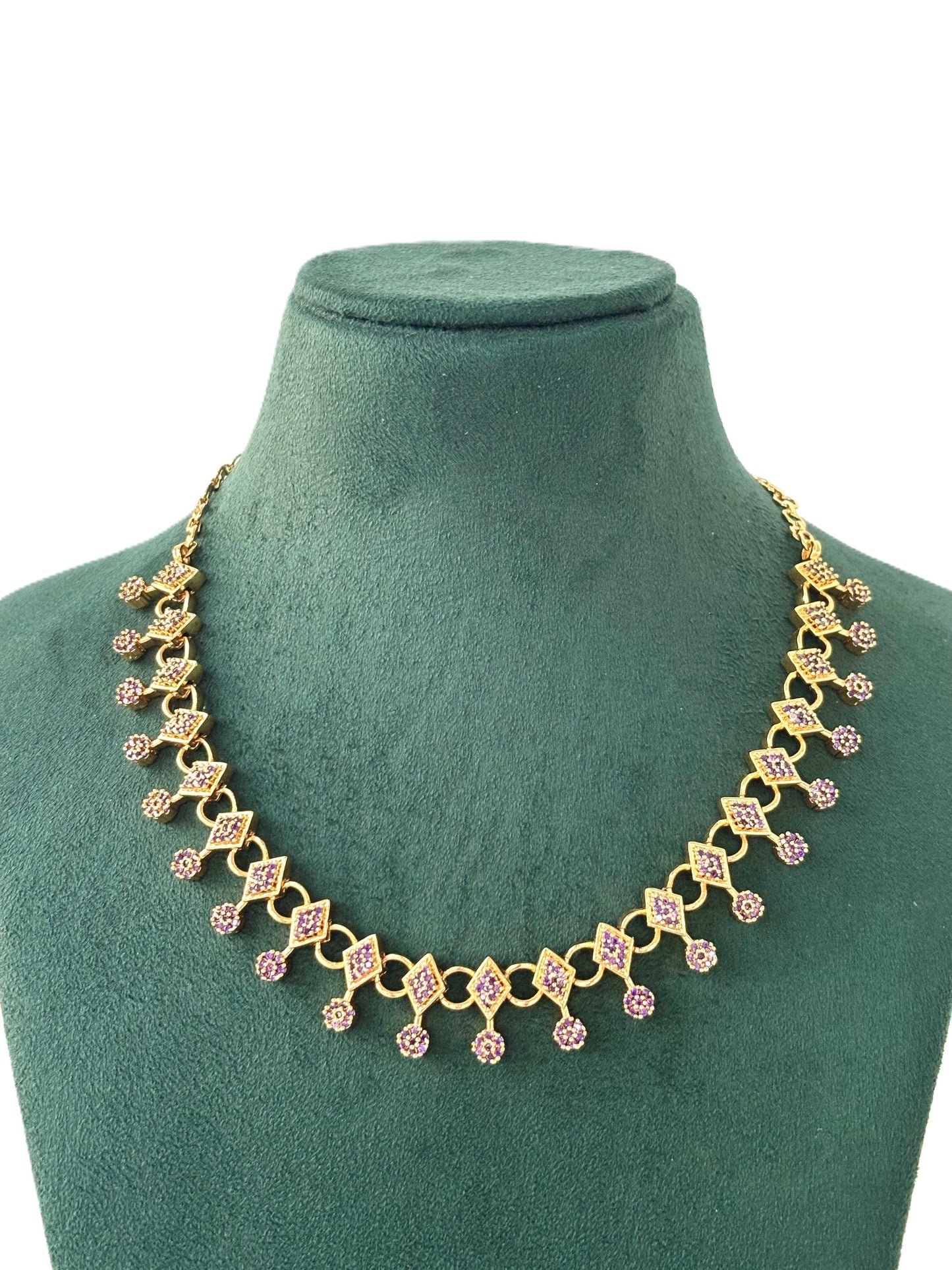 Lavender Stone Gold-Plated Necklace