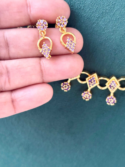Lavender Stone Gold-Plated Necklace