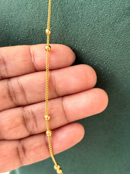 Polished Bead Gold-Plated Chain