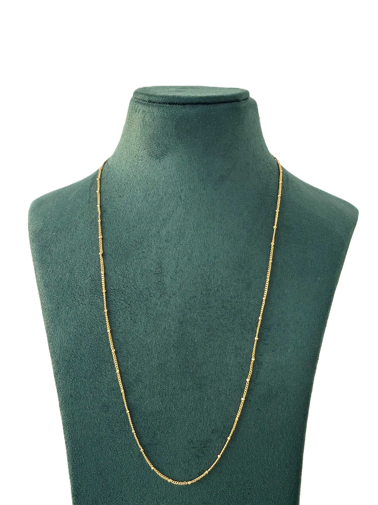 Textured Tiny Bead Gold-Plated Chain