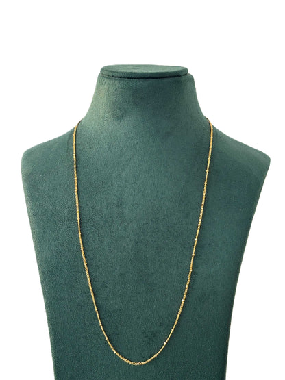 Textured Tiny Bead Gold-Plated Chain