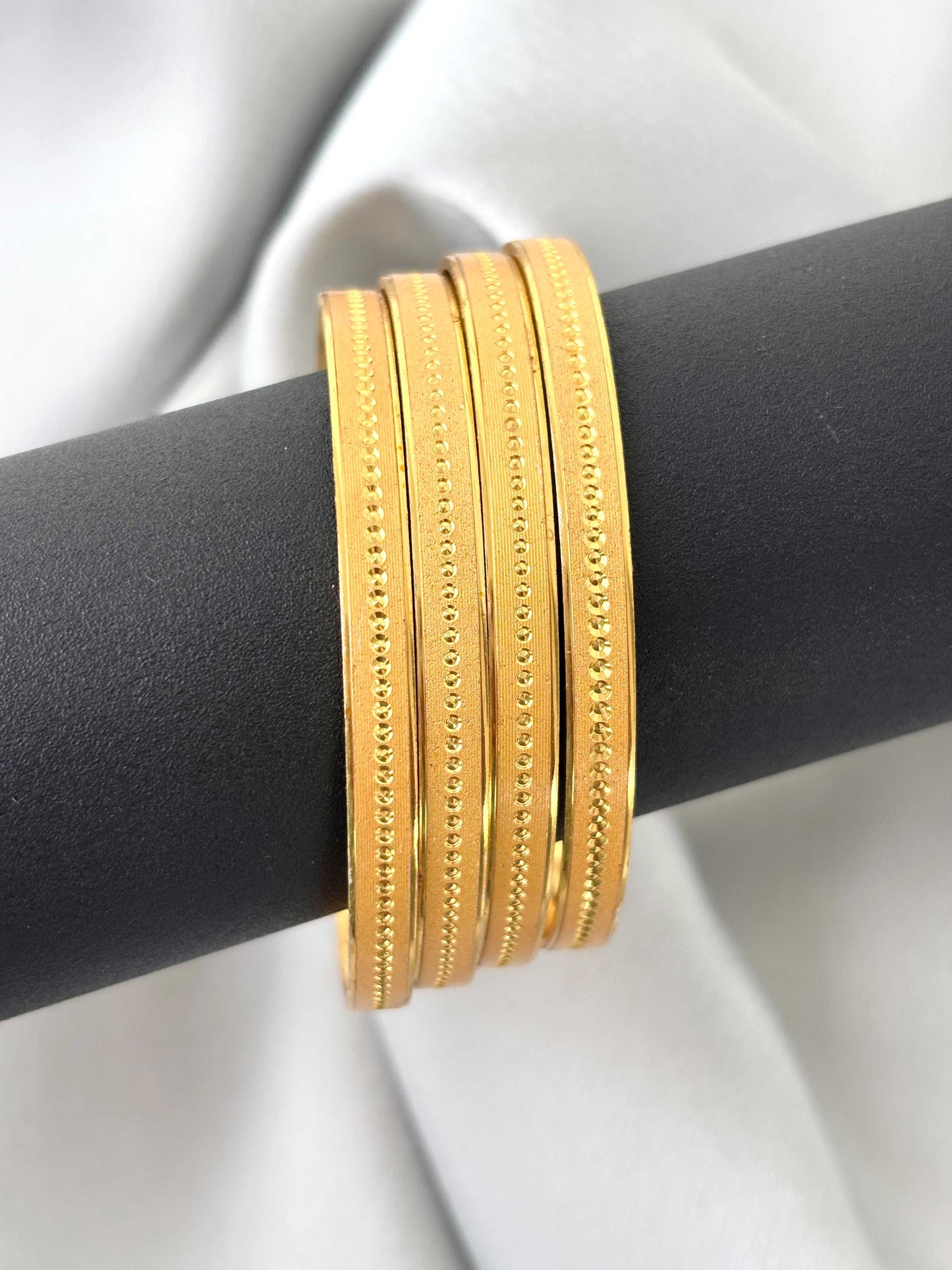 Dotted Gold-Plated Bangles