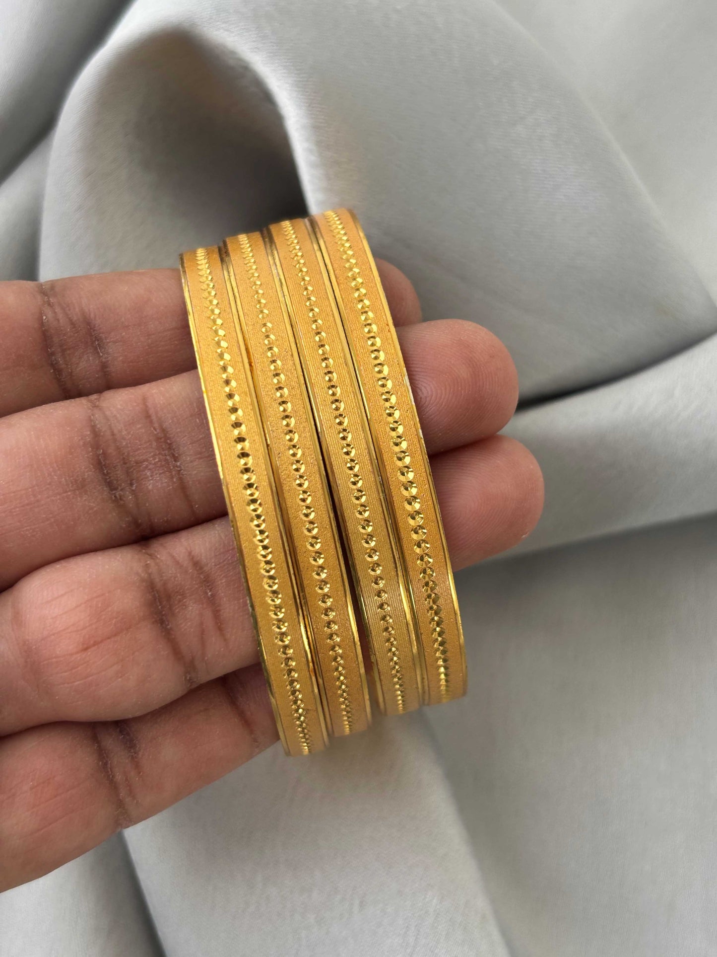 Dotted Gold-Plated Bangles