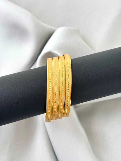 Dotted Gold-Plated Bangles