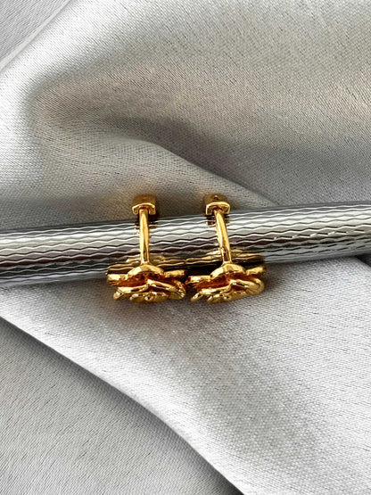 Intricate Floral Bloom Gold-Plated Studs