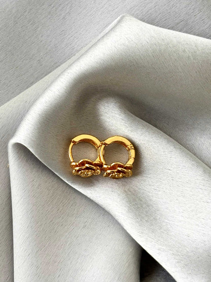 Intricate Floral Bloom Gold-Plated Studs