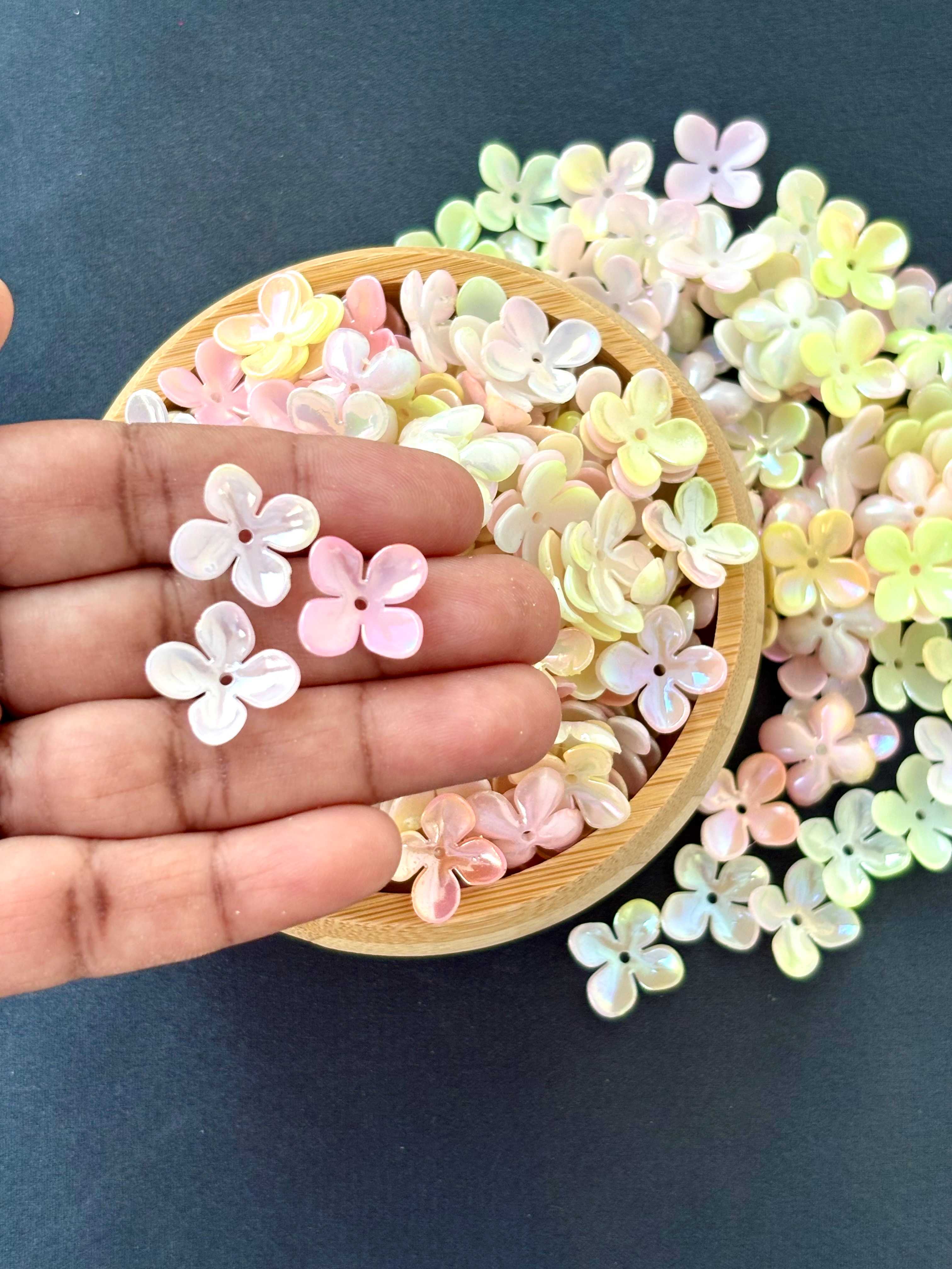 Pastel Matte Floral Acrylic Beads