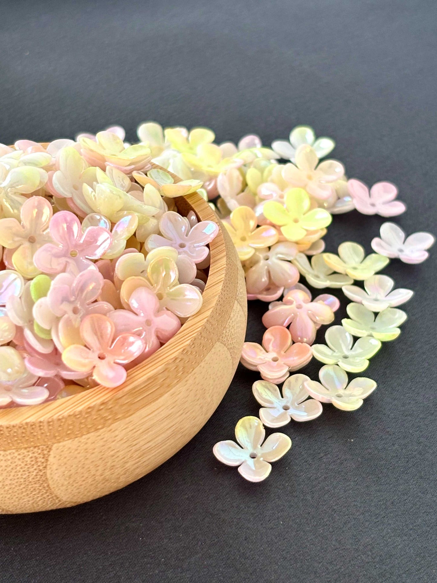 Pastel Matte Floral Acrylic Beads