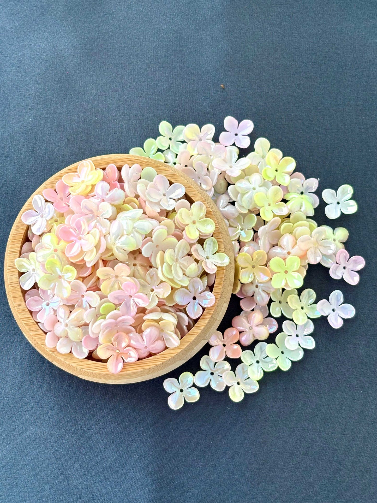 Pastel Matte Floral Acrylic Beads
