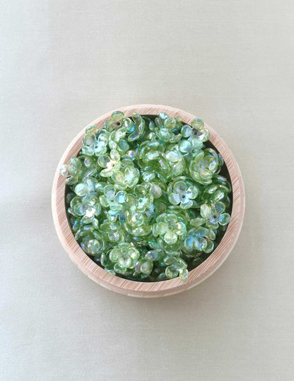 Four Petals Lime Green Flower Beads