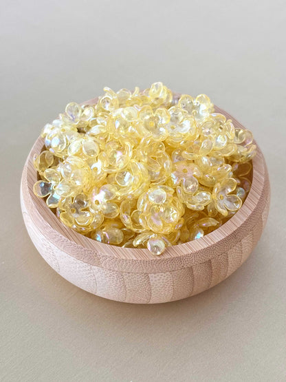 Four Petals Lemon Yellow Flower Beads