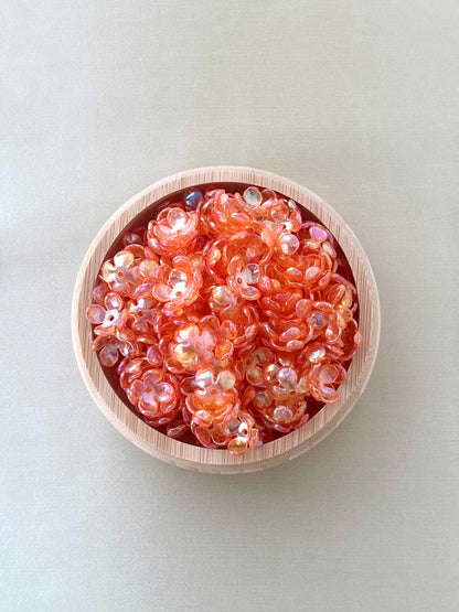 Four Petals Bright Orange Flower Beads