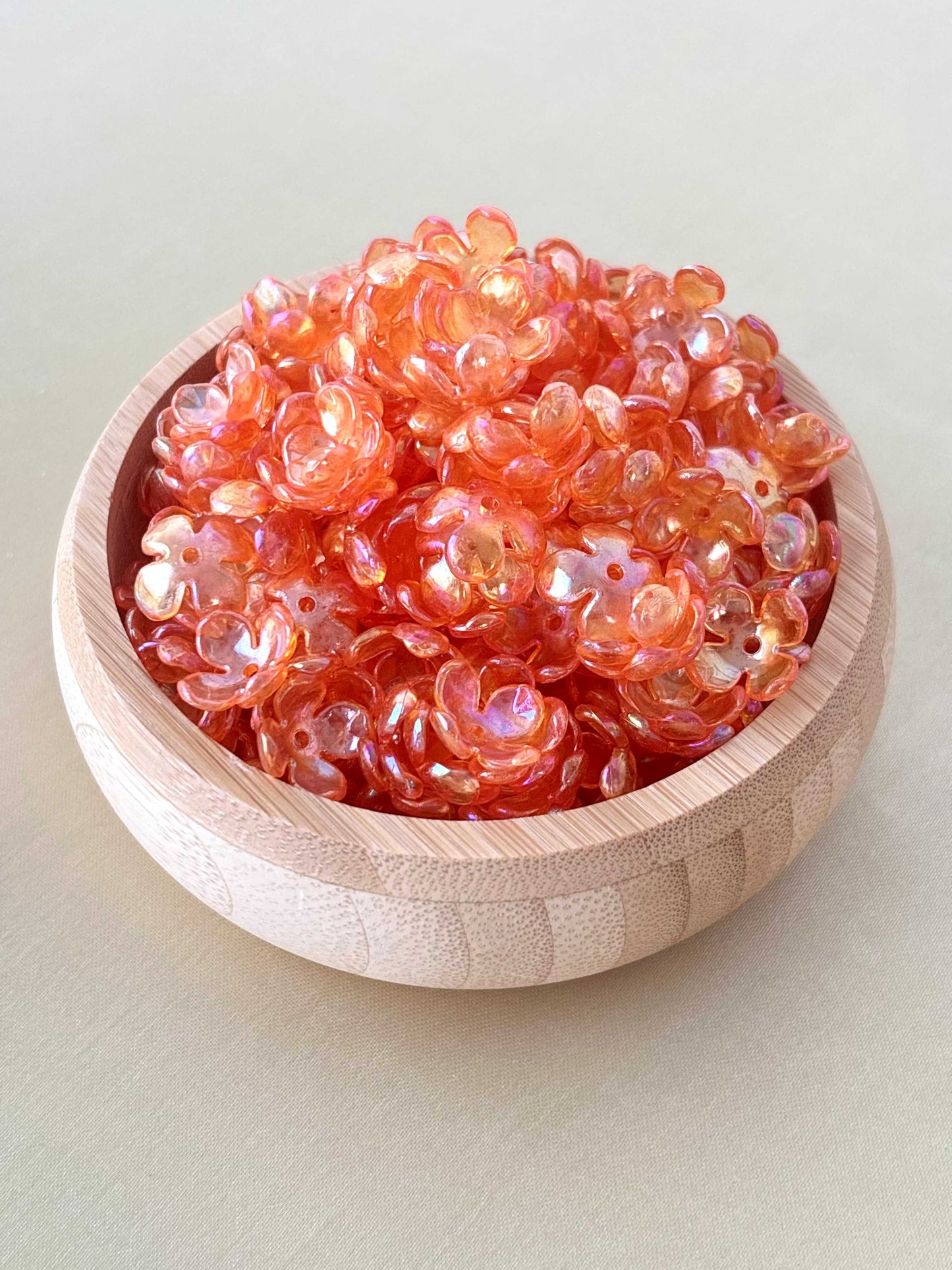 Four Petals Bright Orange Flower Beads