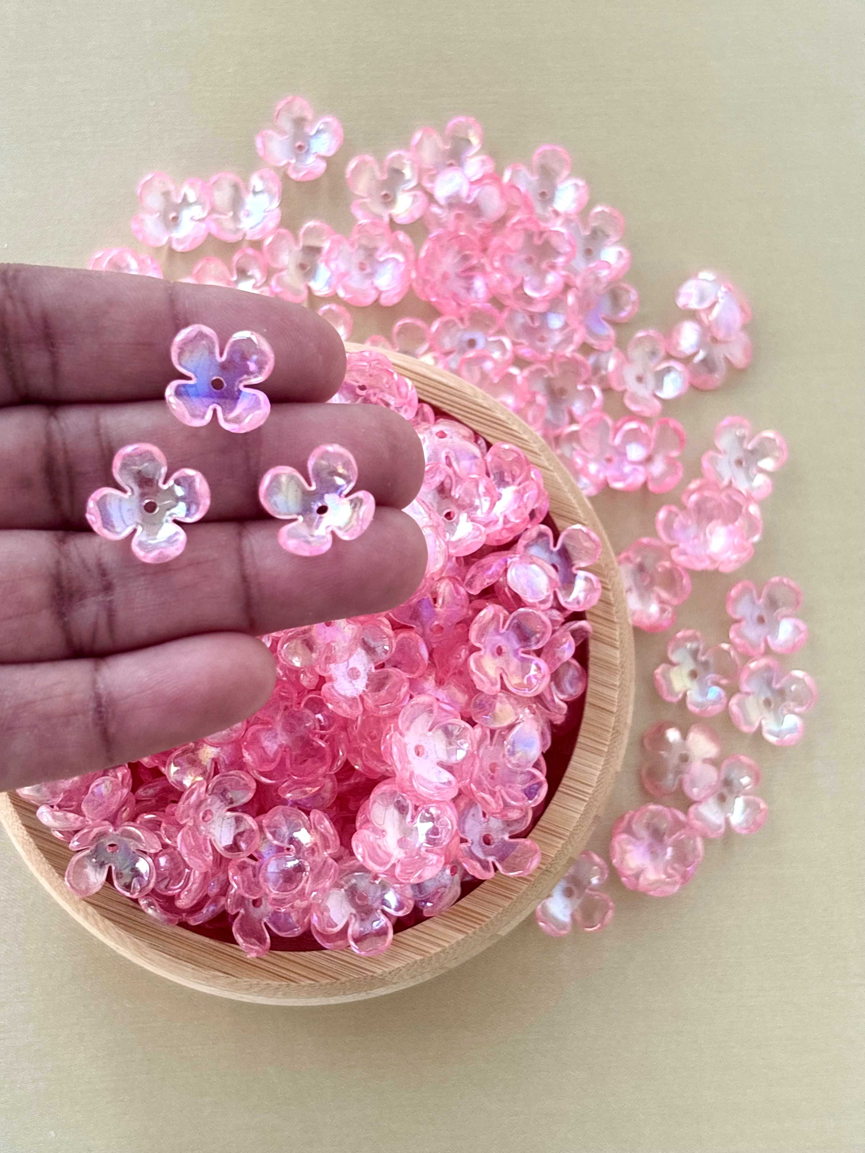 Four Petals Pink Flower Beads