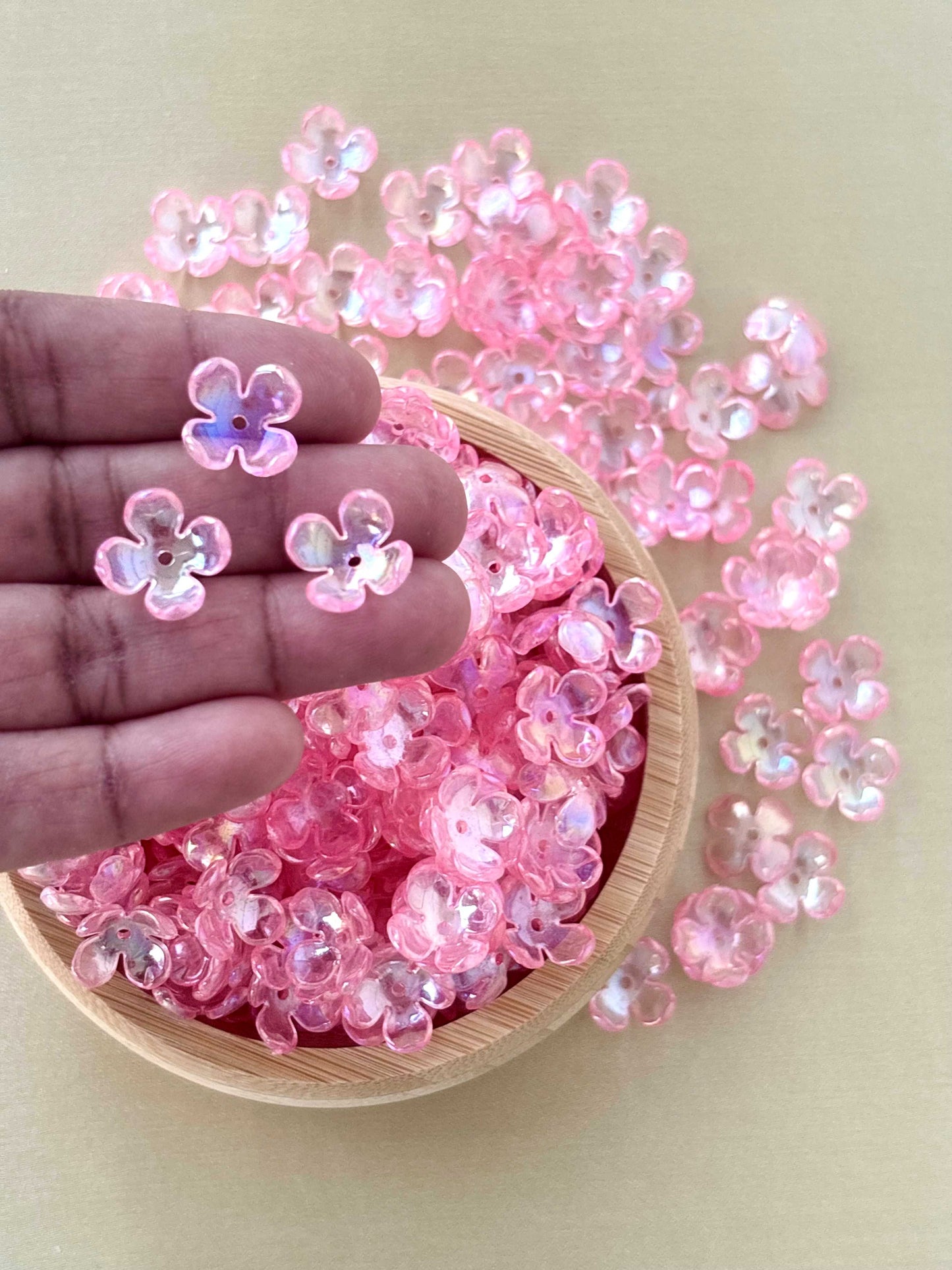 Four Petals Pink Flower Beads