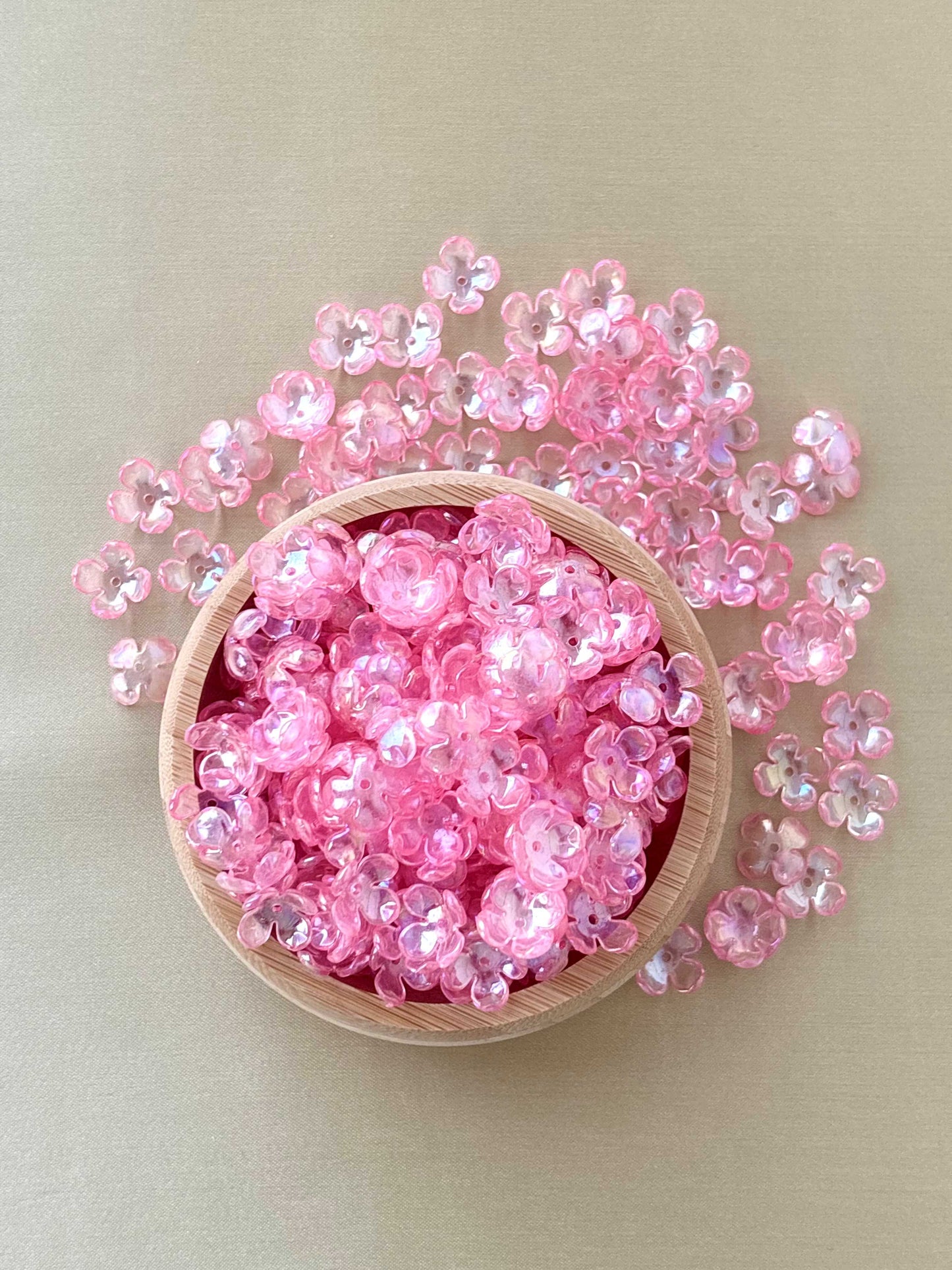 Four Petals Pink Flower Beads