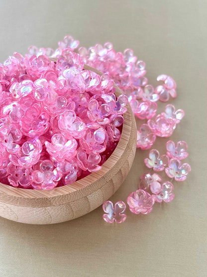 Four Petals Pink Flower Beads