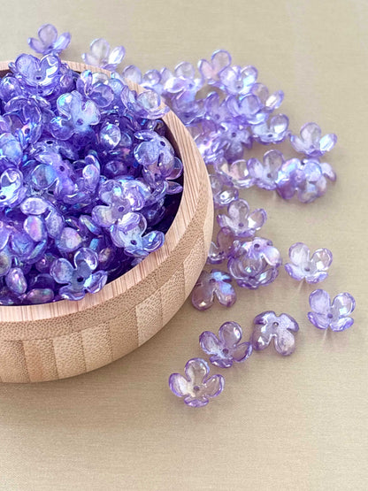 Four Petals Purple Flower Beads