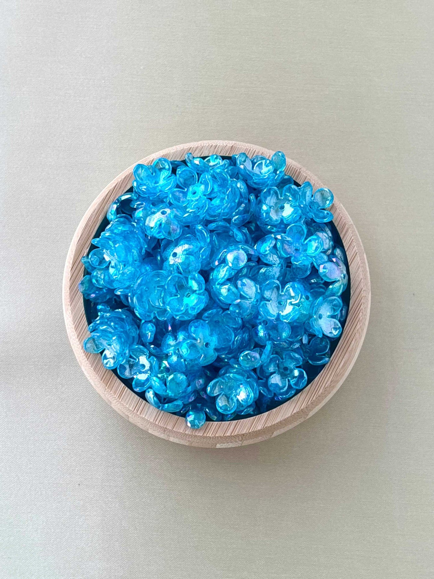 Four Petals Sky Blue Flower Beads
