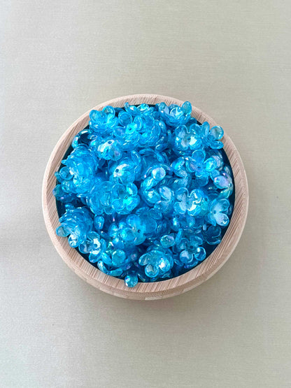 Four Petals Sky Blue Flower Beads