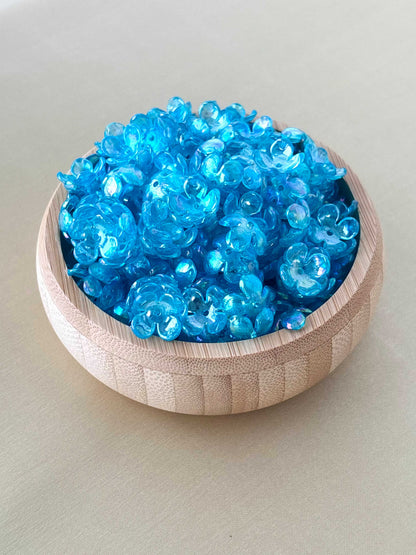 Four Petals Sky Blue Flower Beads