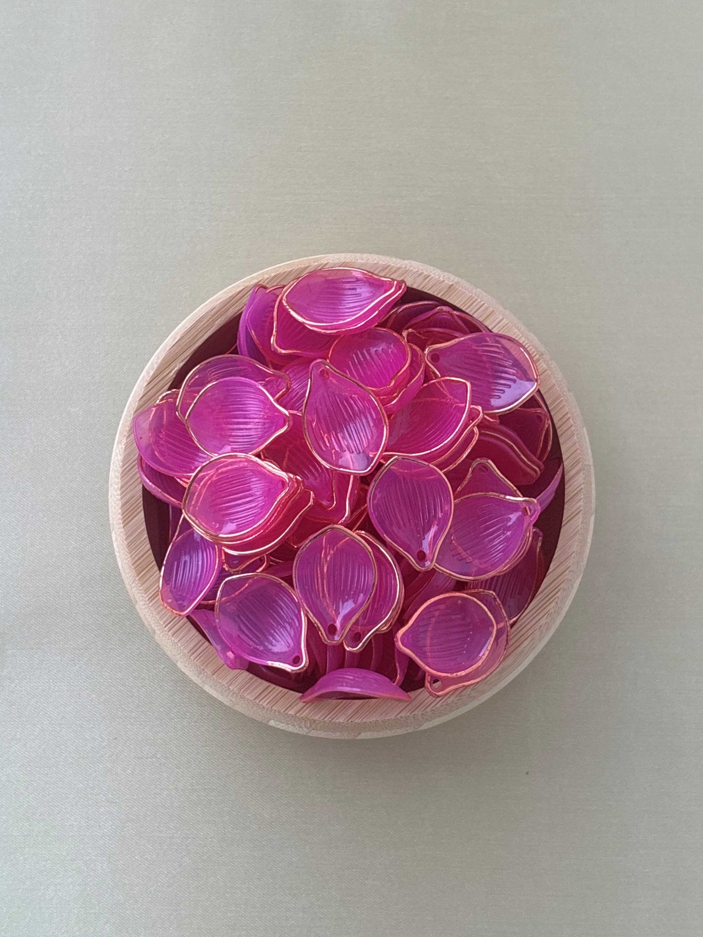 Gold Rimmed Rose Acrylic Petal Charms