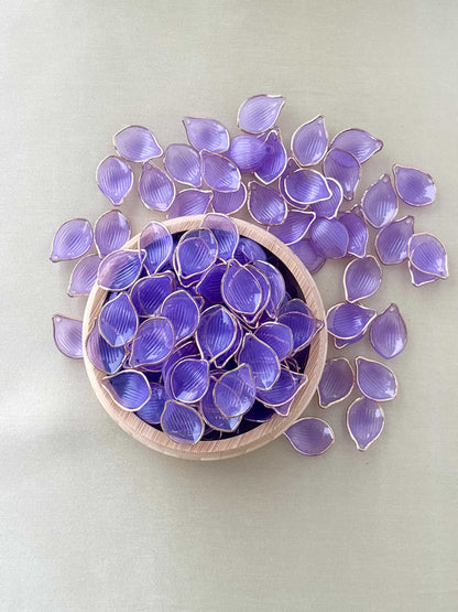 Gold Rimmed Purple Acrylic Petal Charms