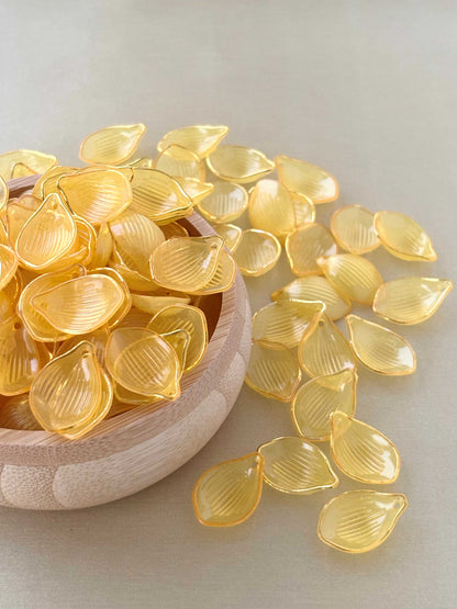 Gold Rimmed Yellow Acrylic Petal Charms