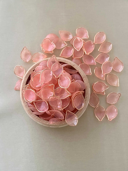 Gold Rimmed Orange Acrylic Petal Charms