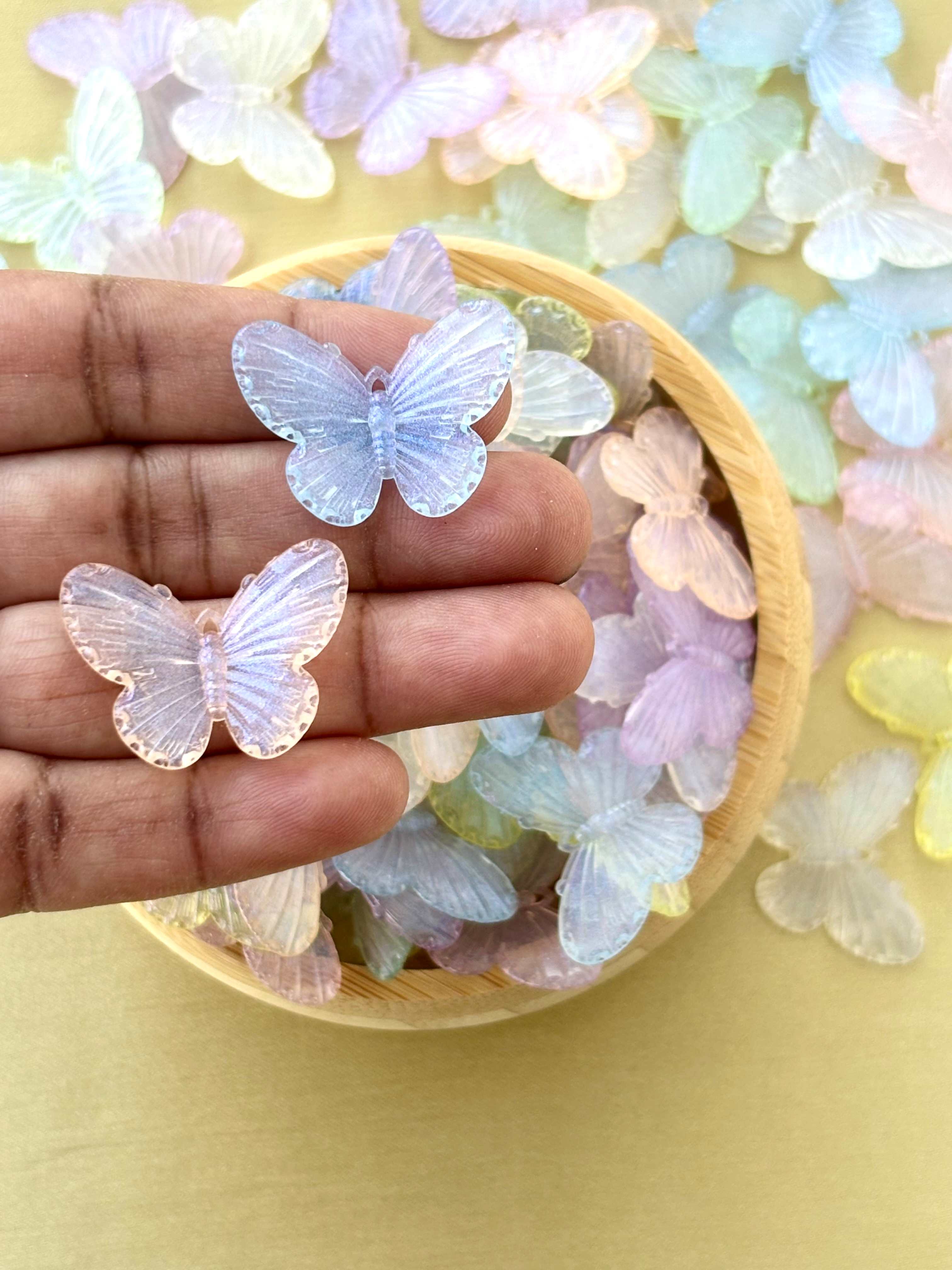 Textured Iridescent Butterfly Beads