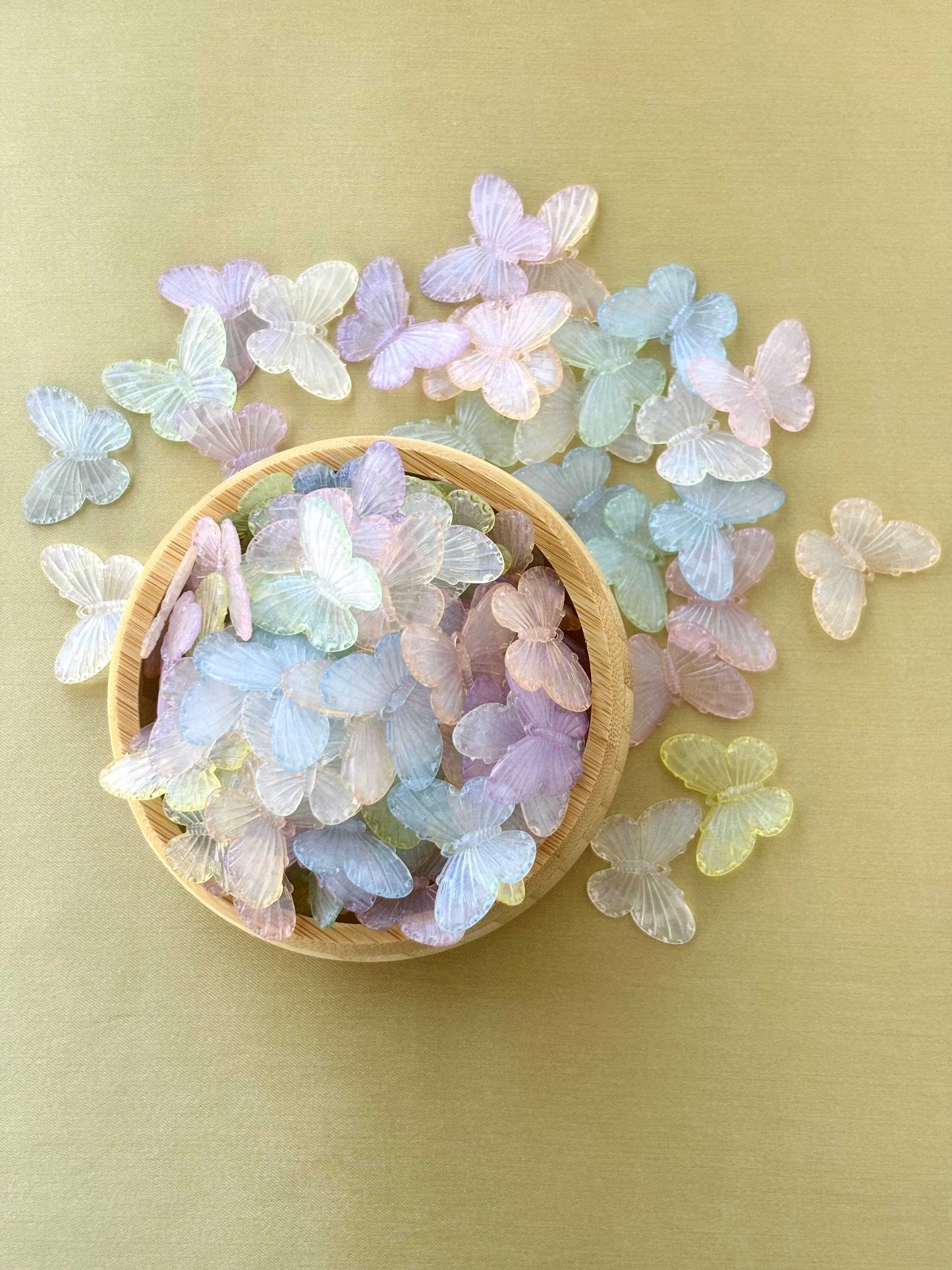 Textured Iridescent Butterfly Beads