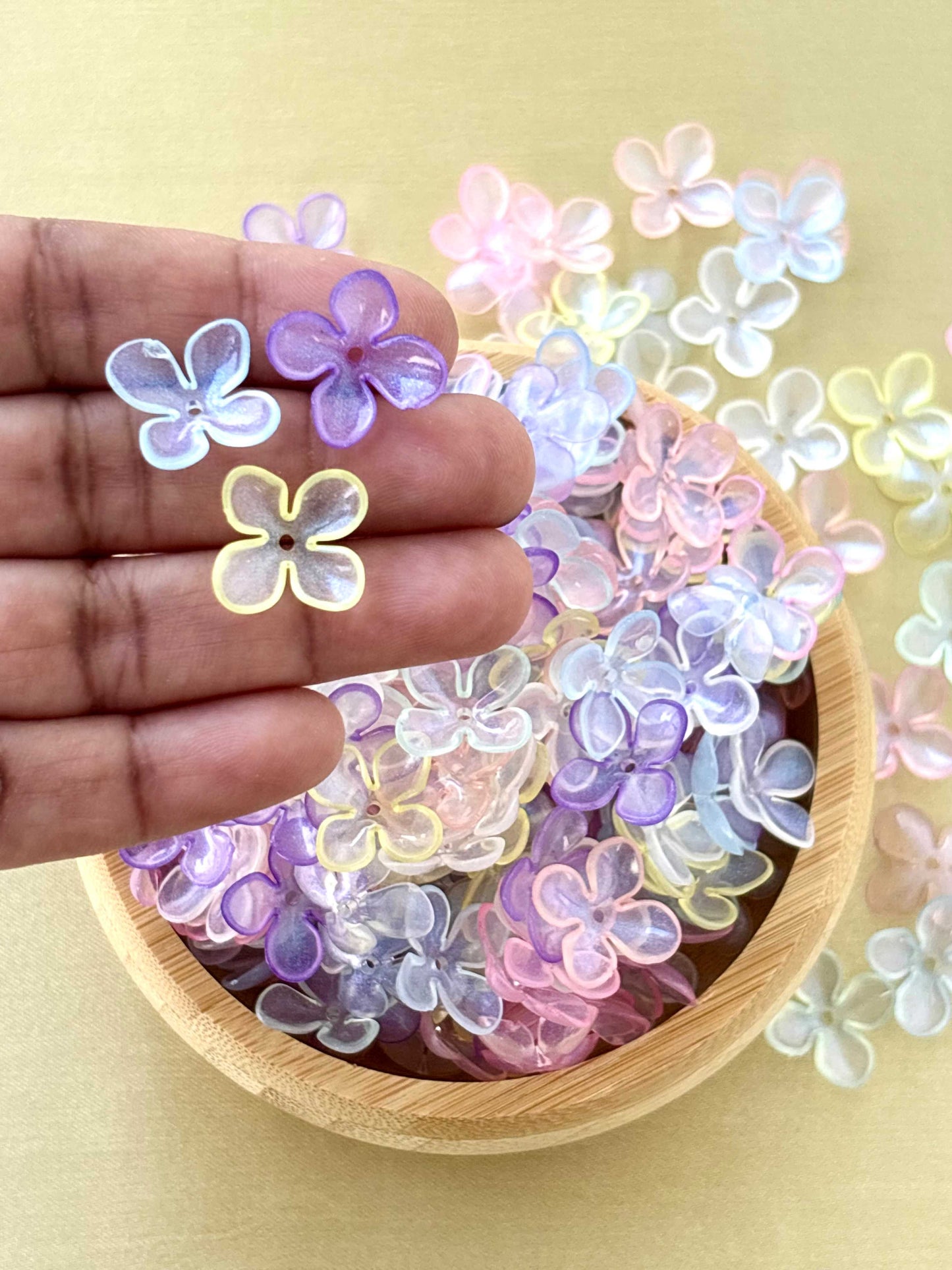 Pastel Acrylic Flower Spacer Beads