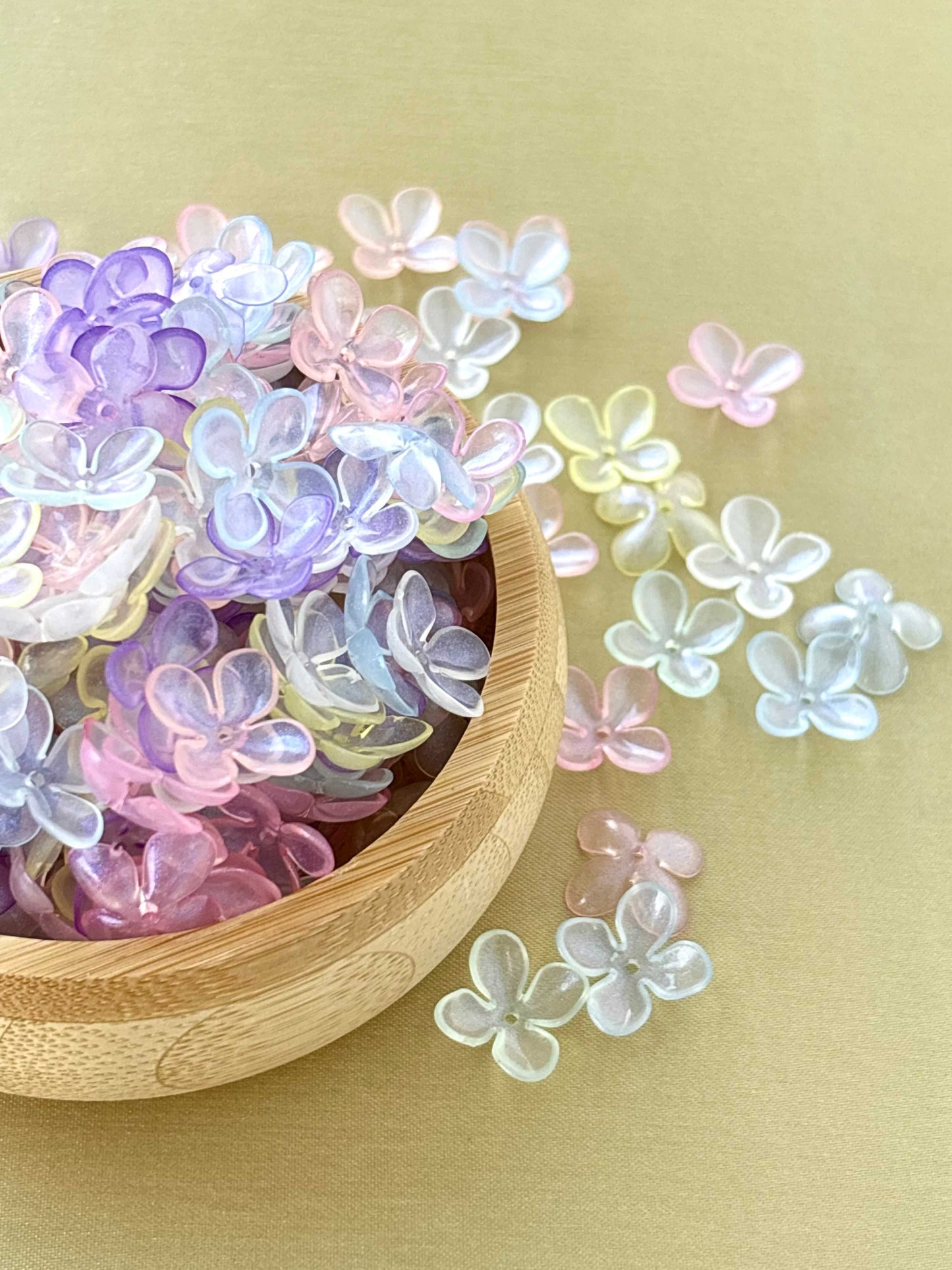 Pastel Acrylic Flower Spacer Beads
