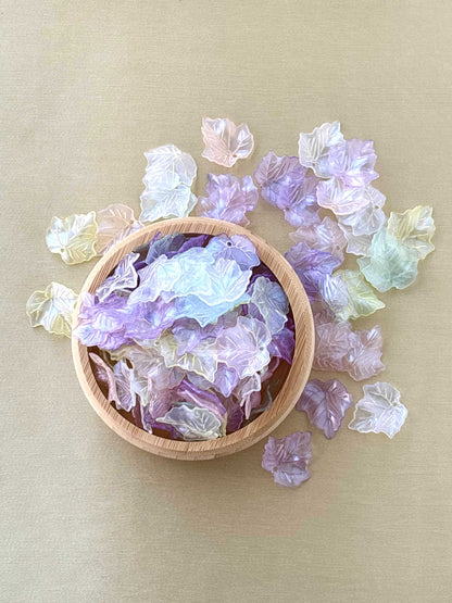 Iridescent Pastel Acrylic Leaf Charms