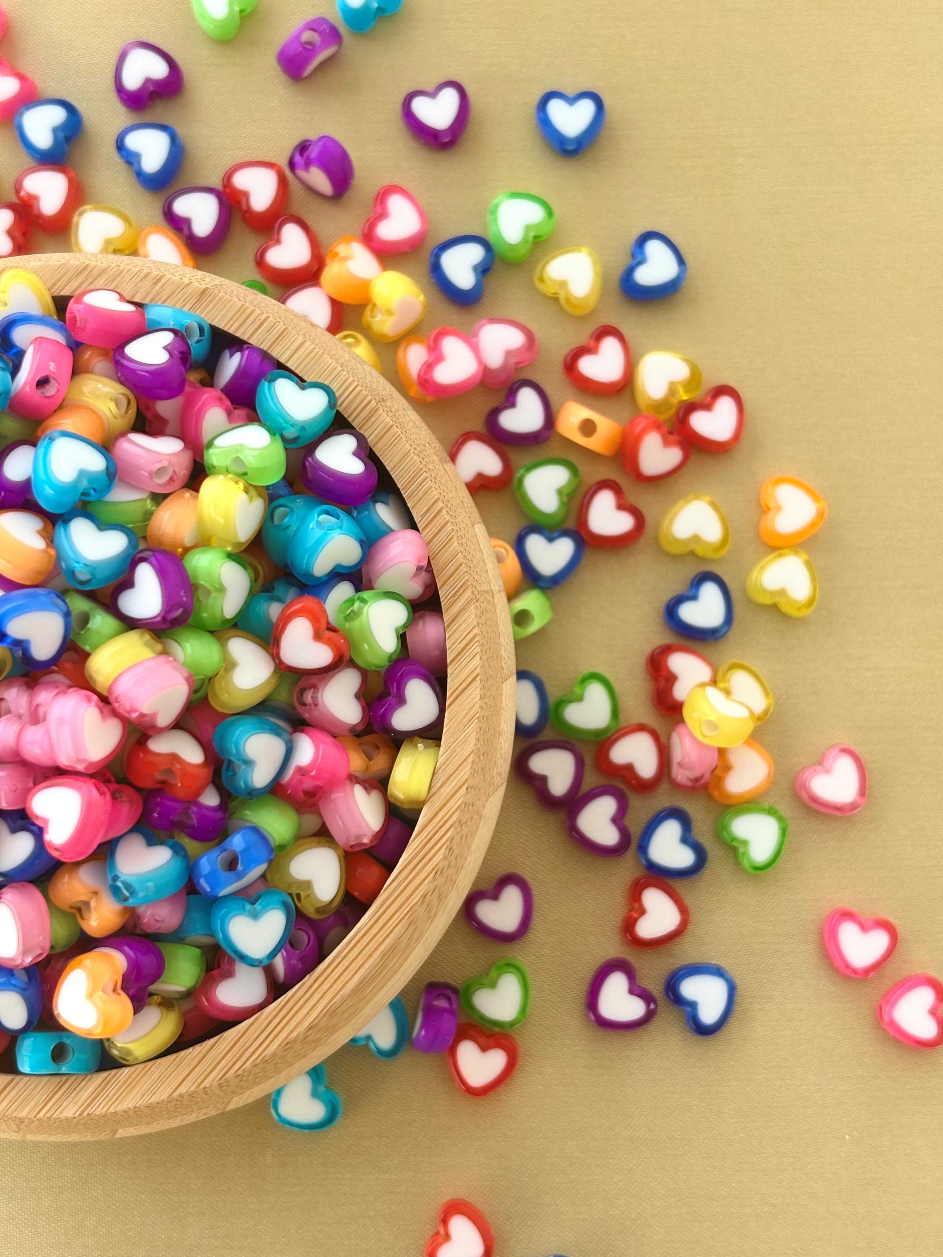 Mini Heart Beads for DIY Jewelry