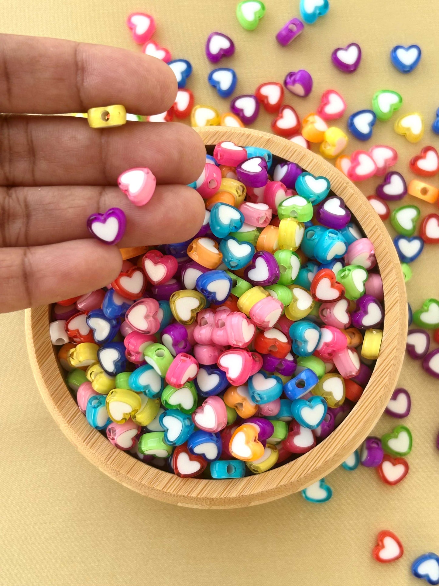 Mini Heart Beads for DIY Jewelry