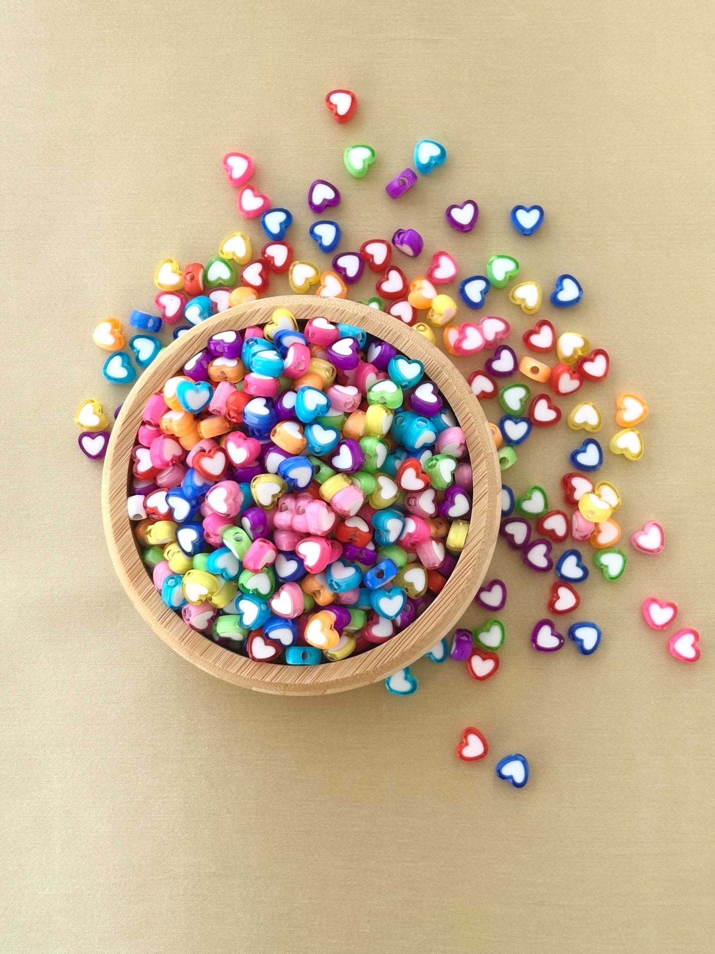 Mini Heart Beads for DIY Jewelry