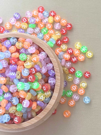 Round Colorful Alphabet Letter Beads