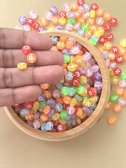 Round Colorful Alphabet Letter Beads