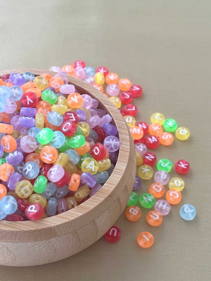Round Colorful Alphabet Letter Beads